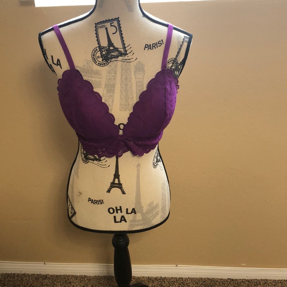 Purple lace bra